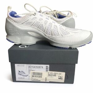 Ecco White and Blue Sport Sneakers
